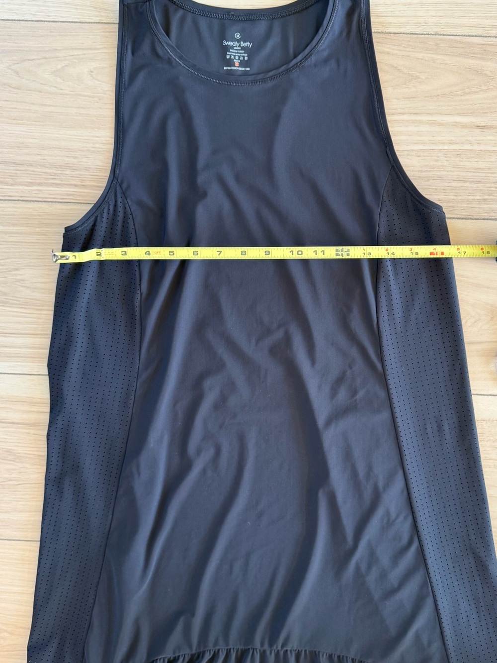 Sweaty Betty Black Racerback Athletic Dress Perforated Panel Midi Size M - Picture 5 of 6